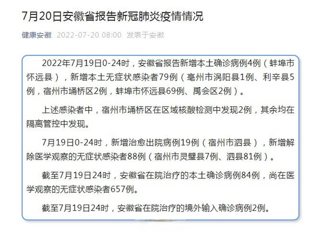 安徽淮北现有核酸阳性7例(安徽淮北确诊)